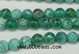 CAG5698 15 inches 8mm faceted round fire crackle agate beads