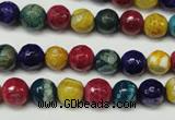 CAG5701 15 inches 8mm faceted round fire crackle agate beads