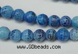 CAG5703 15 inches 8mm faceted round fire crackle agate beads