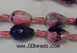 CAG5715 15 inches 10*14mm faceted teardrop fire crackle agate beads