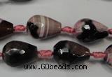 CAG5721 15 inches 12*16mm faceted teardrop fire crackle agate beads