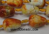 CAG5726 15 inches 13*18mm faceted teardrop fire crackle agate beads