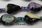 CAG5727 15 inches 13*18mm faceted teardrop fire crackle agate beads