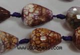 CAG5732 15 inches 15*20mm faceted teardrop fire crackle agate beads