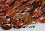 CAG574 15.5 inches 12*16mm faceted oval natural fire agate beads