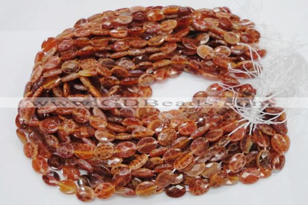 CAG574 15.5 inches 12*16mm faceted oval natural fire agate beads