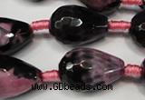 CAG5740 15 inches 15*20mm faceted teardrop fire crackle agate beads