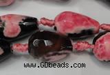 CAG5741 15 inches 15*20mm faceted teardrop fire crackle agate beads