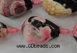 CAG5750 15 inches 18*25mm faceted teardrop fire crackle agate beads