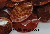 CAG578 15.5 inches 30*40mm faceted oval natural fire agate beads