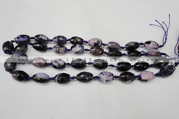 CAG5782 15 inches 12*16mm faceted rice fire crackle agate beads