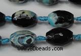 CAG5785 15 inches 12*16mm faceted rice fire crackle agate beads