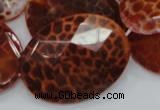 CAG579 15.5 inches 40*50mm faceted oval natural fire agate beads