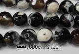 CAG5807 15 inches 10mm faceted round fire crackle agate beads