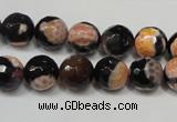 CAG5808 15 inches 10mm faceted round fire crackle agate beads