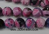 CAG5810 15 inches 10mm faceted round fire crackle agate beads