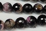 CAG5825 15 inches 12mm faceted round fire crackle agate beads