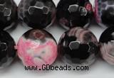 CAG5877 15 inches 18mm faceted round fire crackle agate beads