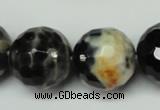 CAG5880 15 inches 20mm faceted round fire crackle agate beads