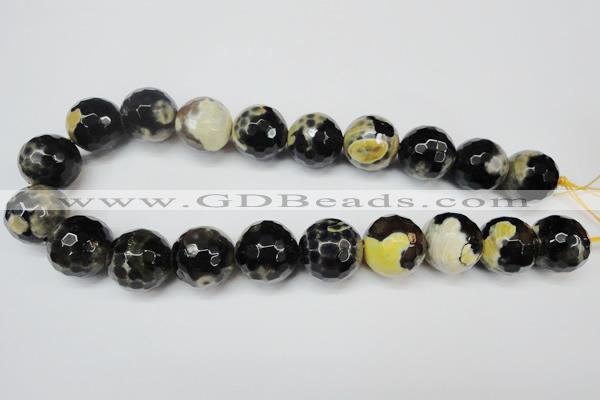 CAG5881 15 inches 20mm faceted round fire crackle agate beads