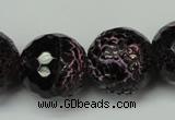 CAG5889 15 inches 20mm faceted round fire crackle agate beads