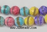 CAG5890 15 inches 10mm faceted round tibetan agate beads wholesale