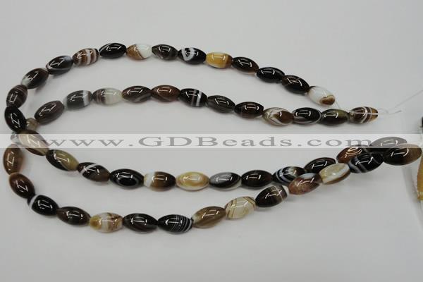 CAG5912 15 inches 8*16mm rice Madagascar agate gemstone beads