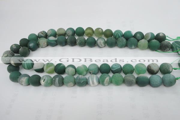 CAG5929 15 inches 14mm round matte druzy agate beads wholesale