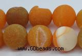 CAG5937 15 inches 16mm round matte druzy agate beads wholesale