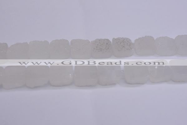 CAG5980 15.5 inches 20*20mm square white agate gemstone beads