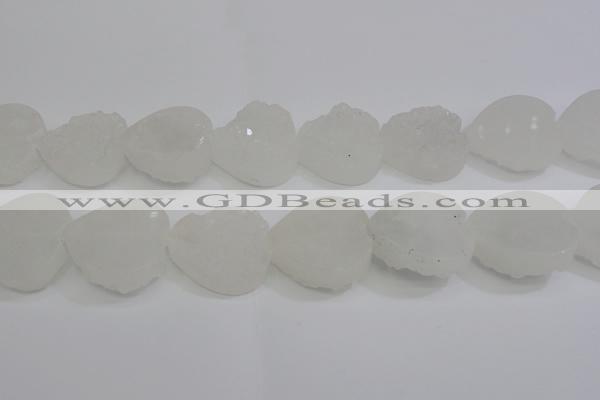 CAG5982 15.5 inches 30mm heart white agate gemstone beads