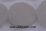 CAG5983 15.5 inches 30mm coin white agate gemstone beads