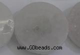 CAG5984 15.5 inches 35mm coin white agate gemstone beads