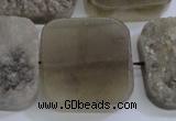 CAG5988 15.5 inches 25*25mm square grey agate gemstone beads