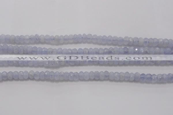 CAG5993 15.5 inches 4*6mm faceted rondelle blue lace agate beads