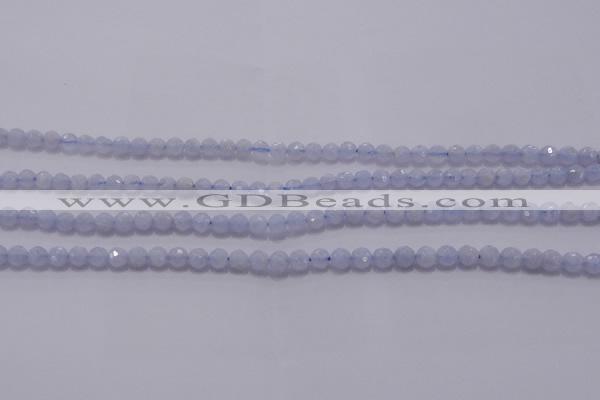 CAG5995 15.5 inches 4mm faceted round blue lace agate beads