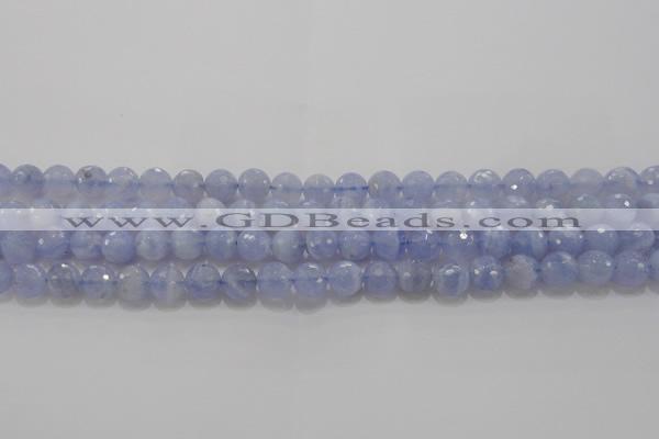 CAG5997 15.5 inches 8mm faceted round blue lace agate beads