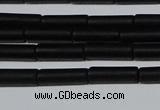 CAG6030 15.5 inches 4*13mm tube matte black agate beads