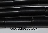 CAG6033 15.5 inches 8*20mm tube matte black agate beads