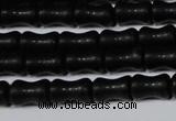 CAG6038 15.5 inches 4*8mm bone matte black agate beads