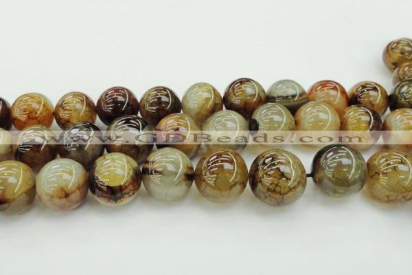 CAG6053 15.5 inches 24mm round dragon veins agate beads