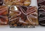 CAG6086 15.5 inches 30*30mm wavy square dragon veins agate beads