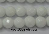 CAG6101 15.5 inches 6mm faceted round white agate gemstone beads