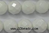 CAG6103 15.5 inches 10mm faceted round white agate gemstone beads