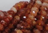 CAG612 15.5 inches 6*10mm faceted rondelle natural fire agate beads