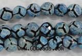 CAG6162 15 inches 12mm faceted round tibetan agate gemstone beads