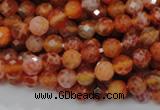 CAG620 15.5 inches 8mm faceted round natural fire agate beads