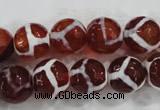 CAG6200 15 inches 8mm faceted round tibetan agate gemstone beads