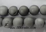 CAG6224 15 inches 12mm round plated druzy agate beads wholesale