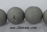 CAG6227 15 inches 18mm round plated druzy agate beads wholesale